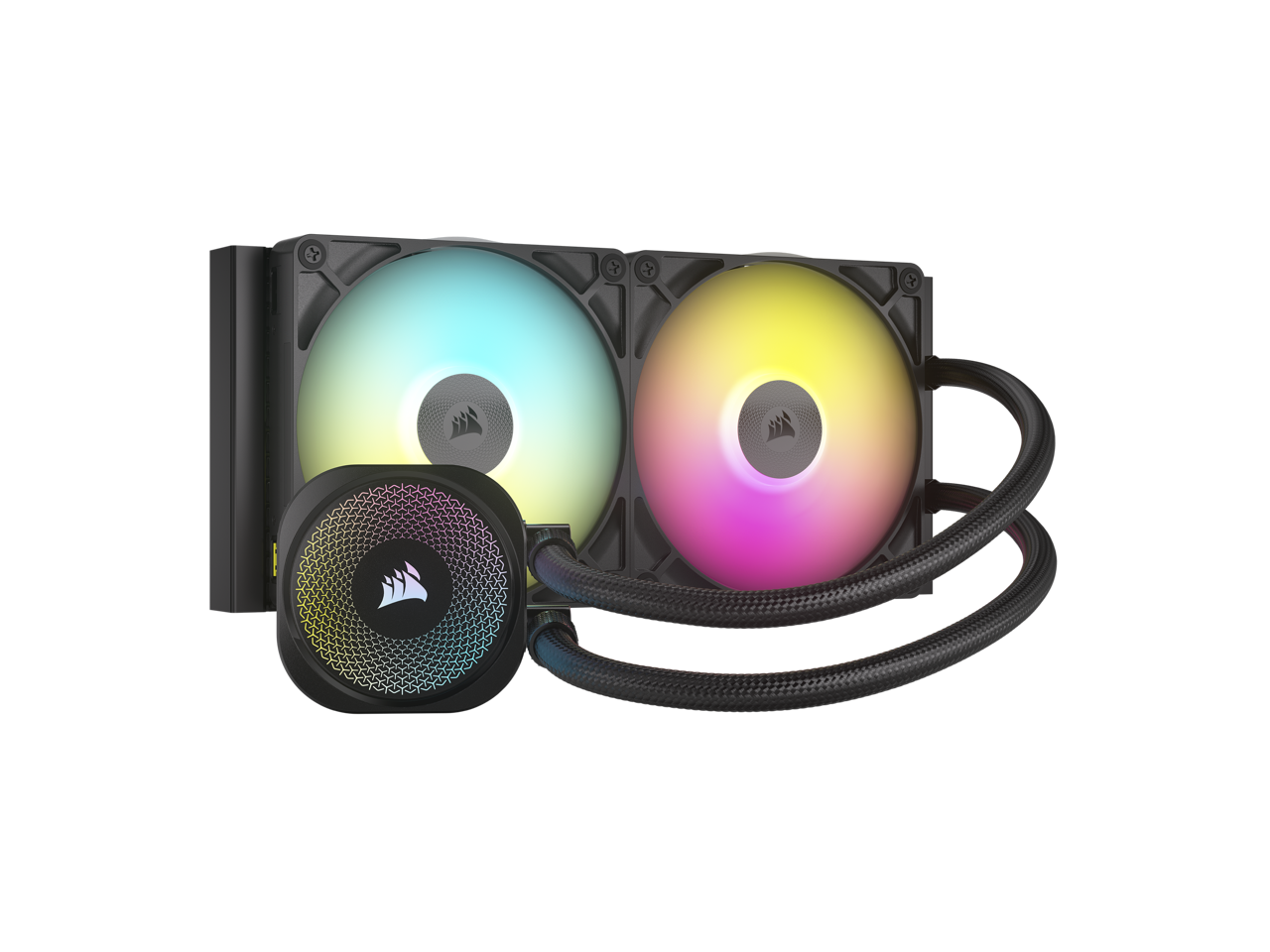 Front. CORSAIR - CORSAIR iCUE LINK TITAN 280 RX RGB Cooler - RX140 Fans - LGA 1851/1700, AM5/AM4 - iCUE Hub - RGB.