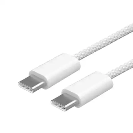 Front. Stock Preferred - 33W USB-C to USB-C Fast Charging Cable – 3FT Nylon Braided Cord for iPhone 15, iPad, MacBook & Samsung.