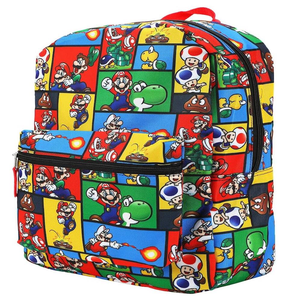 Alt View 1. Bioworld - Bioworld Super Mario 16" Kids Backpack with Colorful Cartoon School Bag with Front Pocket & Side Mesh - Assorted Pre-Pack.