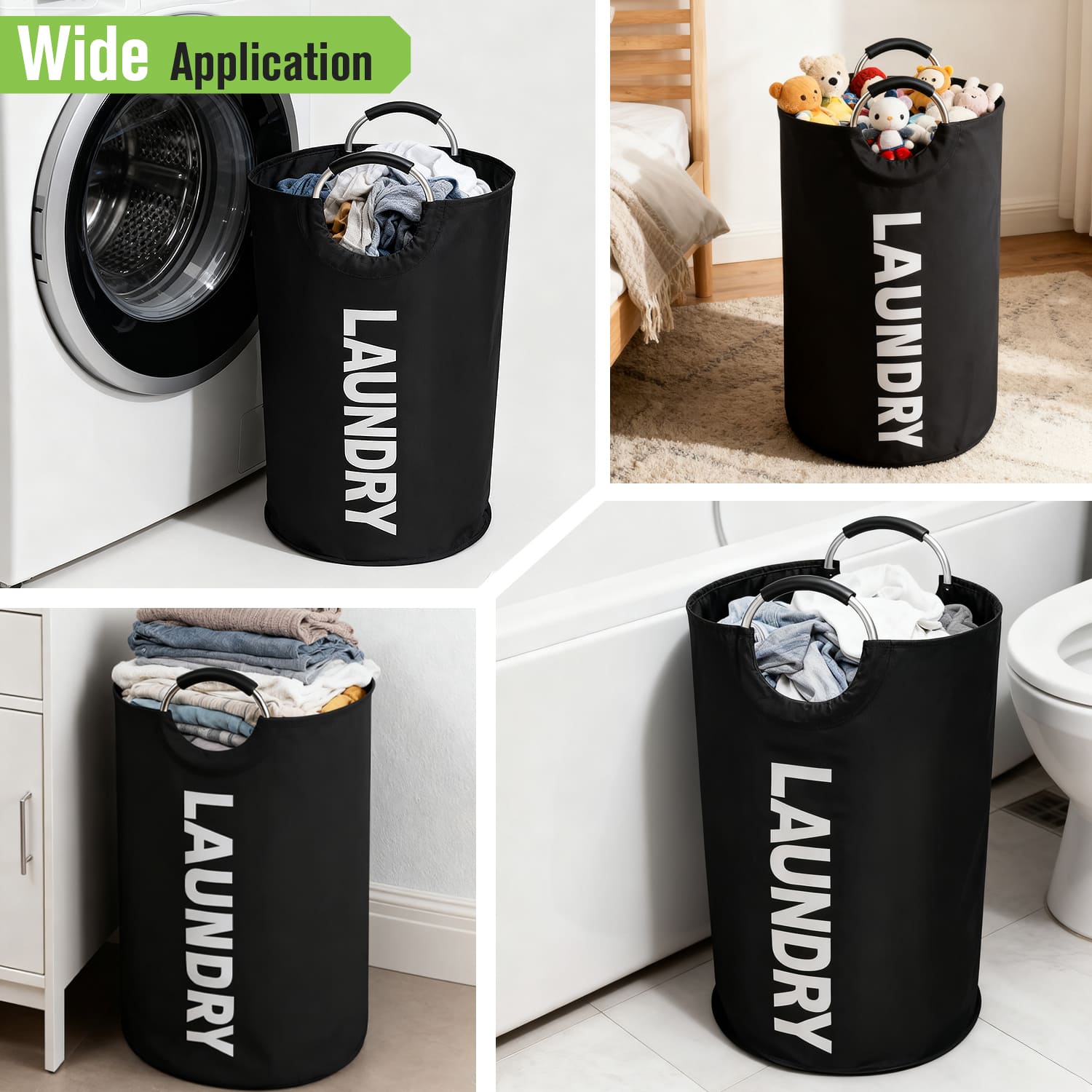 Garnen Large Laundry Basket Bag, 90L Collapsible Heavy Duty