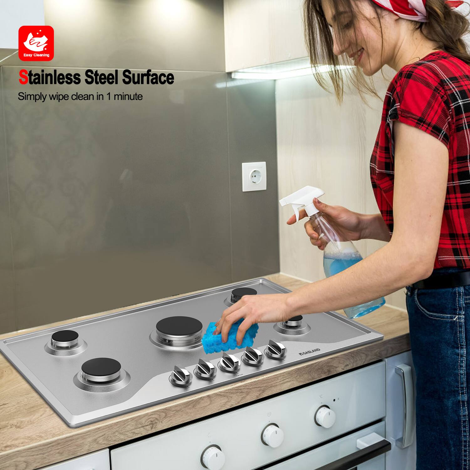 Easy Cleaning Stainless Steel Surface  
Simply wipe clean in 1 minute