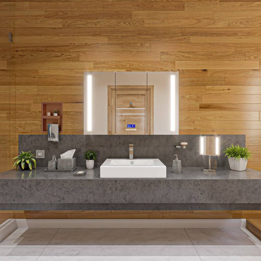 Left. Alfi - Brushed Copper PVD Stainless Steel Recessed Toilet Paper Holder Niche - Silver.