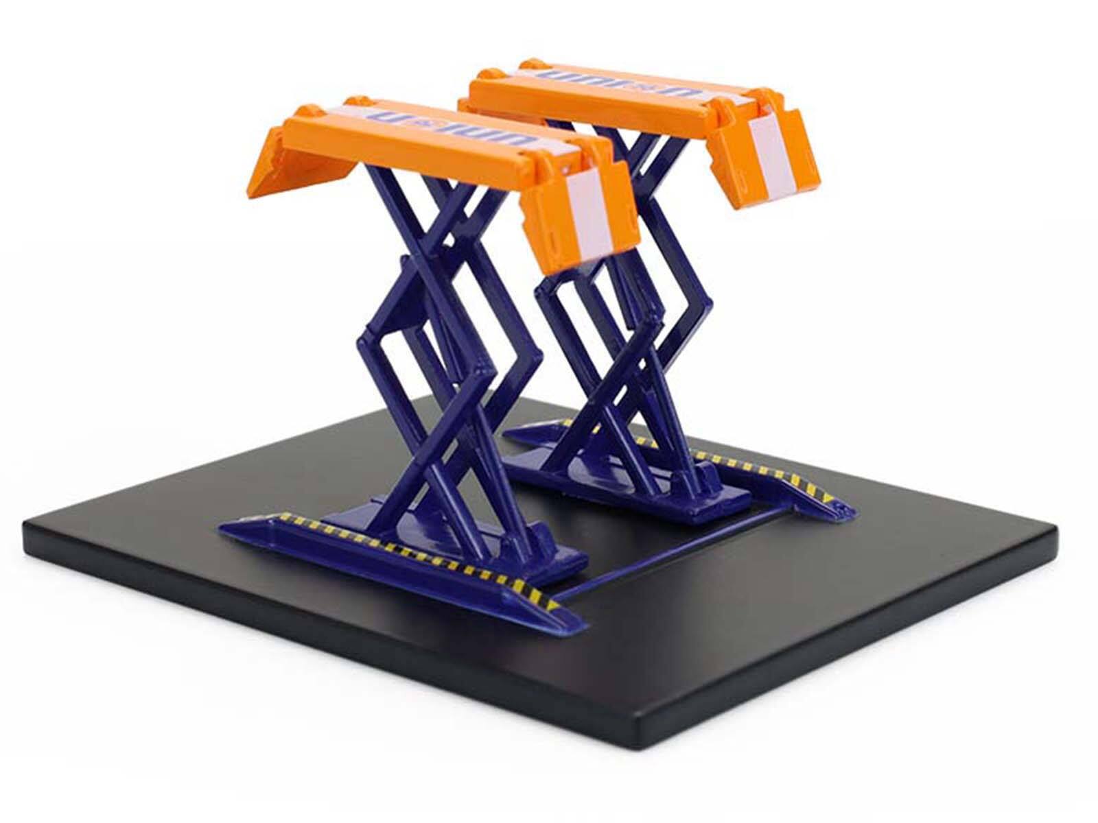 Alt View 1. Greenlight - Automotive Double Scissor Lift "Union 76" Orange and Blue "Double Scissor Lifts" Series 2 1/64 Model by Greenlight.