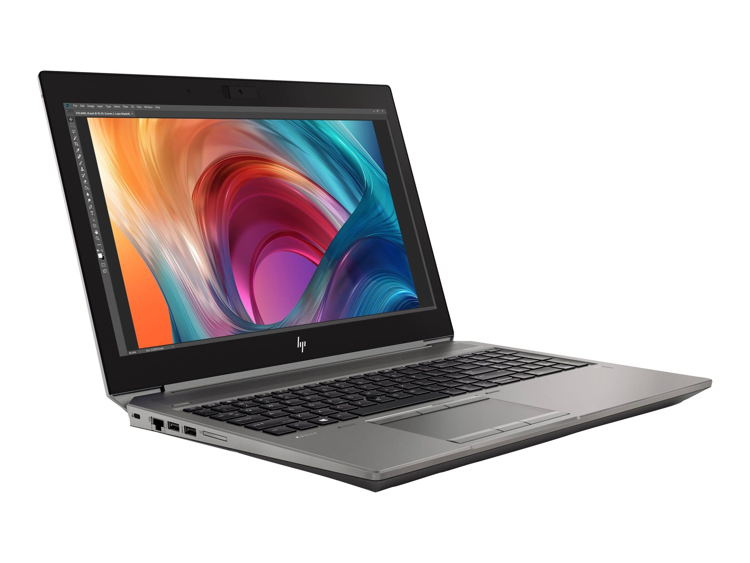Alt View 2. HP - ZBook 15 G6 15.6" FHD Intel Core i7-9850H 2.6 GHz up to 4.6 GHz 32GB DDR4 256GB SSD Nvidia Quadro T1000 Windows 11 Pro - Gray.