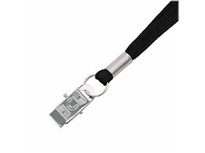 Alt View 1. Advantus - Metal Metal Clip Lanyard, 100/Box - Black.