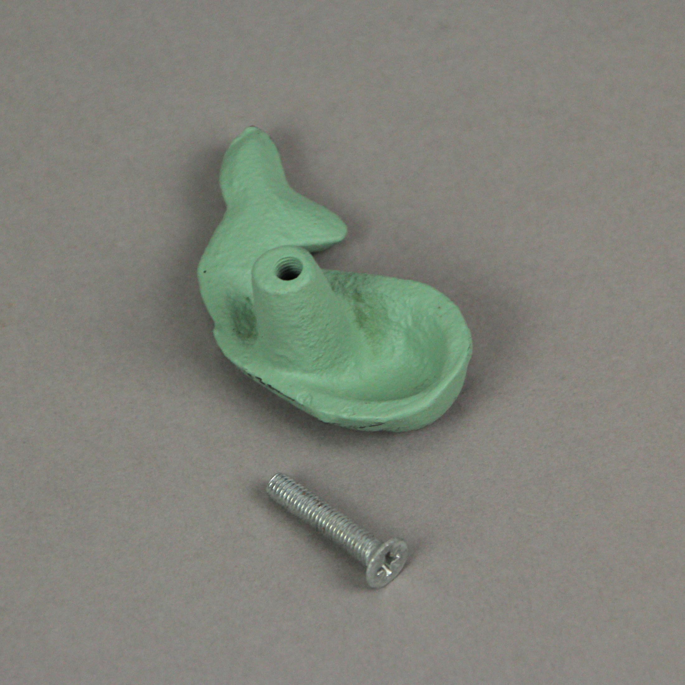 Alt View 3. J.D. Yeatts - Set of 6 Verdigris Green Cast Iron Whale Drawer Pulls Decorative Bathroom Cabinet Knobs - Green.