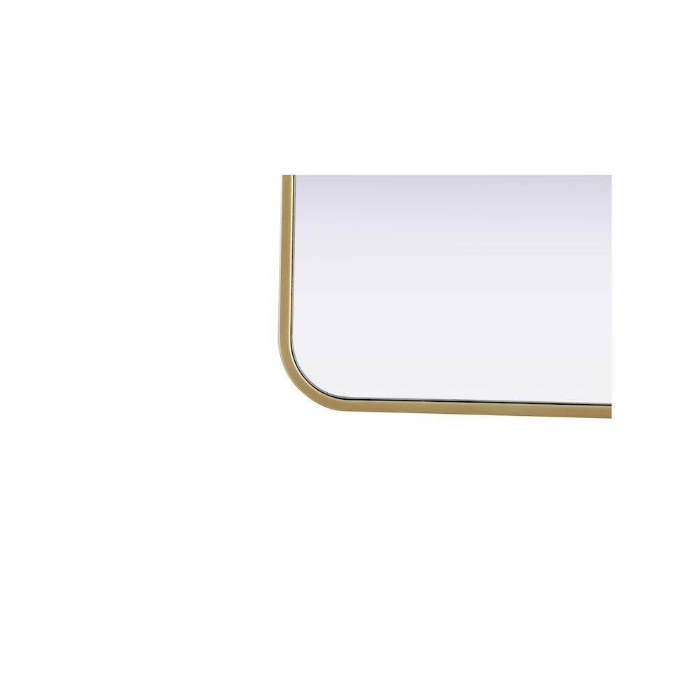 Left. Elegant Decor - Contour Metal Rectangle Mirror 30x60 in Brass - Brass.