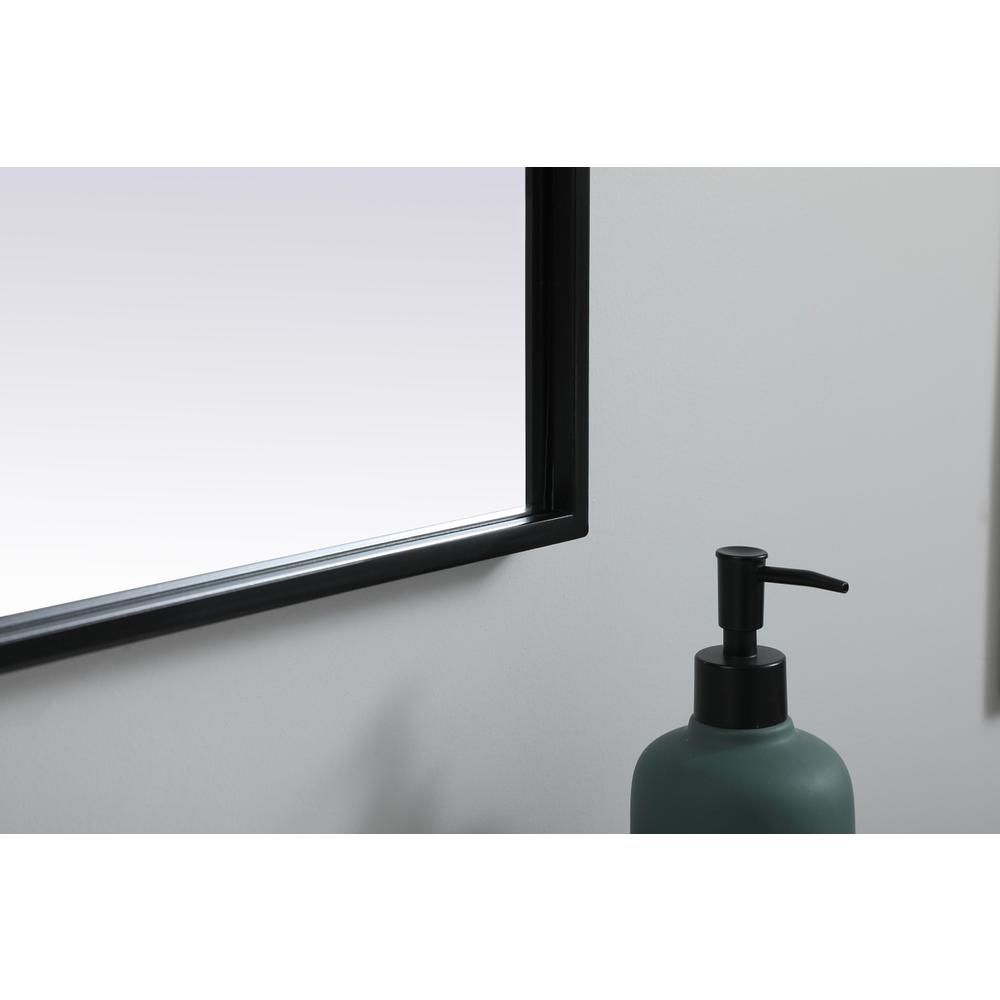 Back. Elegant Decor - Metal Frame Arch Mirror 36x36 Inch in Black - Black.