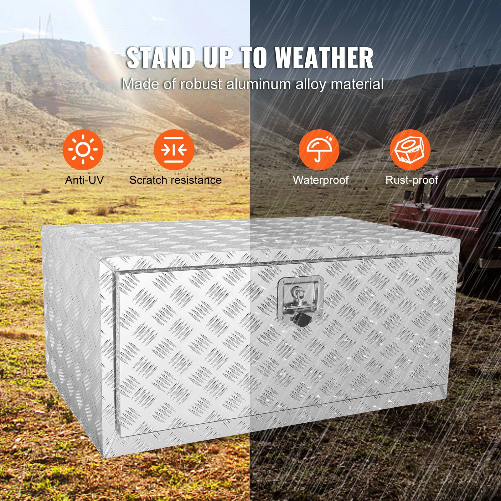 STAND UP TO WEATHER
Made of robust aluminum alloy material
Anti-UV
Scratch resistance
Waterproof
Rust-proof