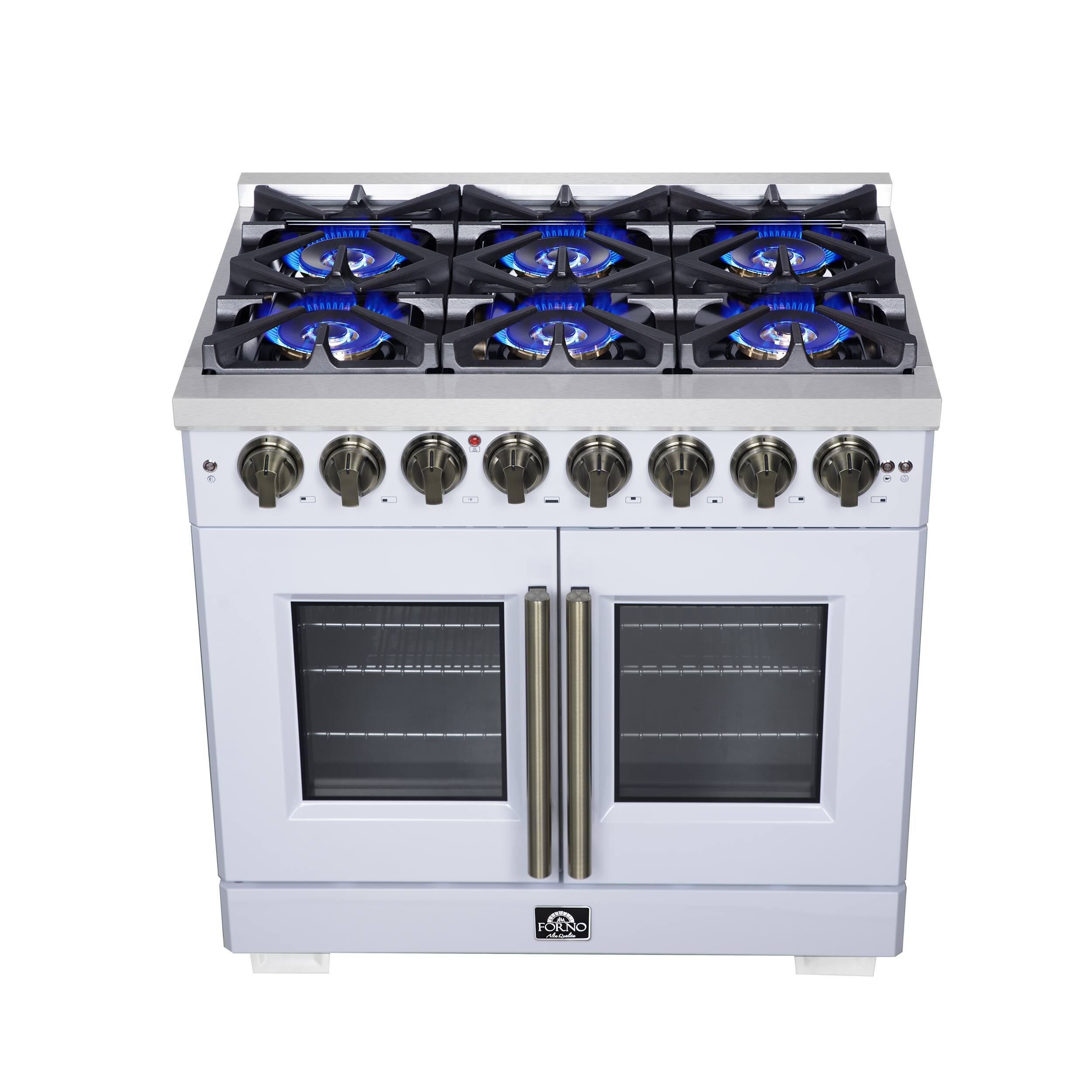 Alt View 1. Forno Appliances - Capriasca 5.36 Cu. Ft. Dual Fuel Range with French Door Design - White.
