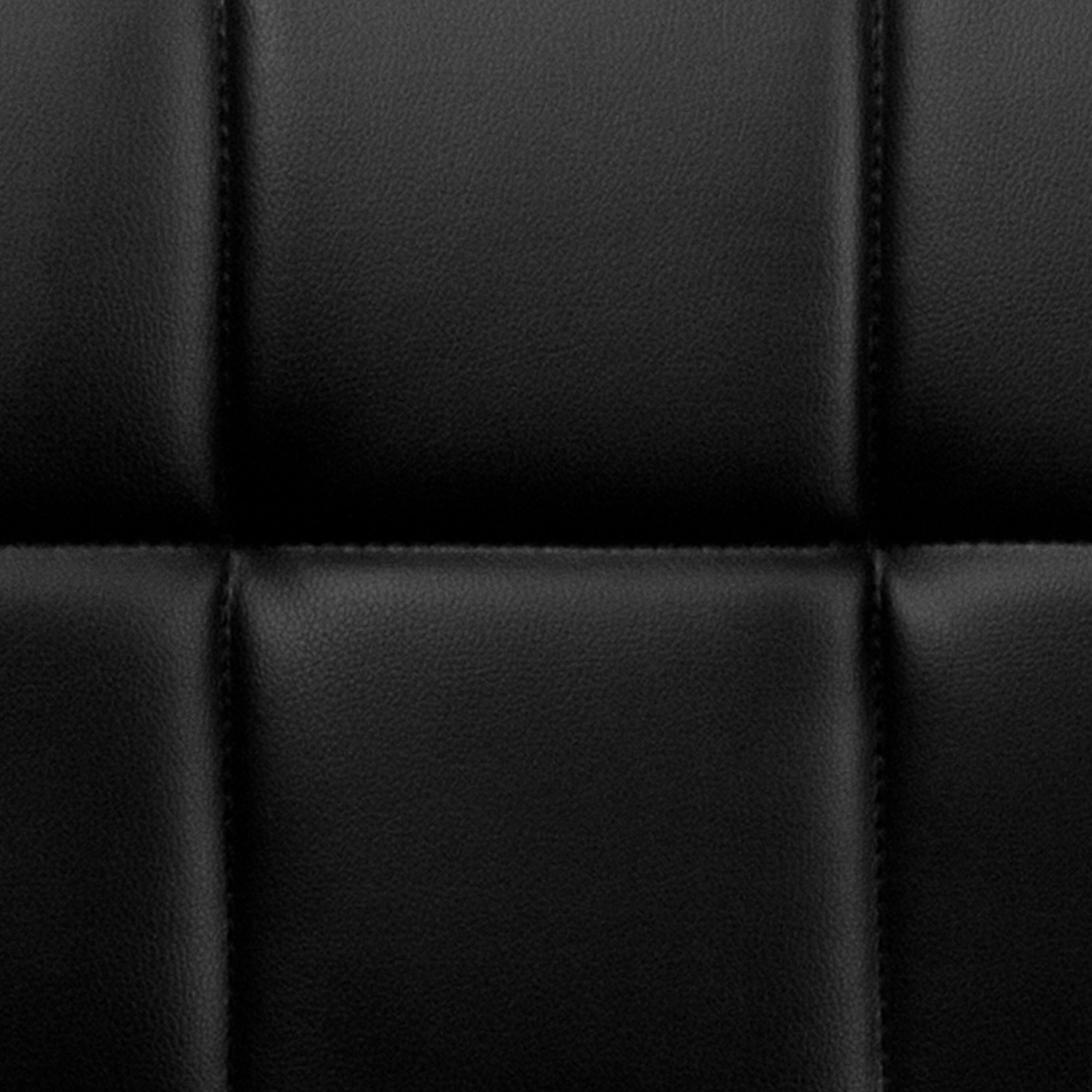 Alt View 21. Alamont Home - Contemporary Quilted Vinyl Adjustable Height Barstool with Arms and Chrome Base - Black.