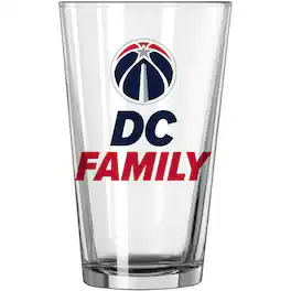 Logo Brands - Washington Wizards 16oz. Team Slogan Pint Glass - Multicolor