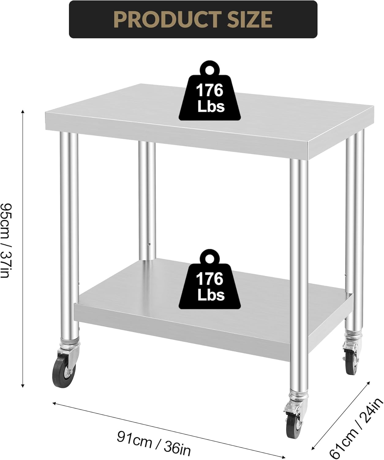 PRODUCT SIZE

176 Lbs

95cm / 37in

91cm / 36in

61cm / 24in