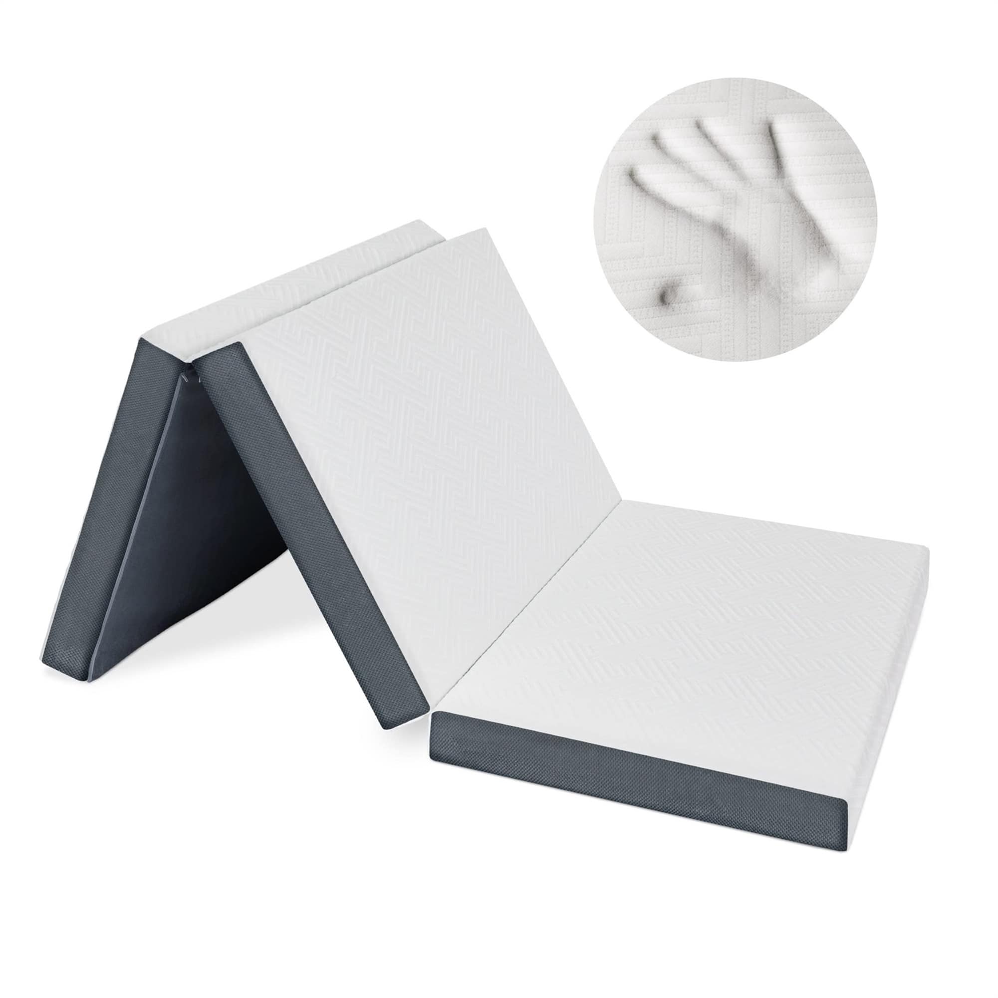 Heyward - Premium 4” Trifold Mattress, Portable Memory Foam Folding Mattress, Twin Size - White