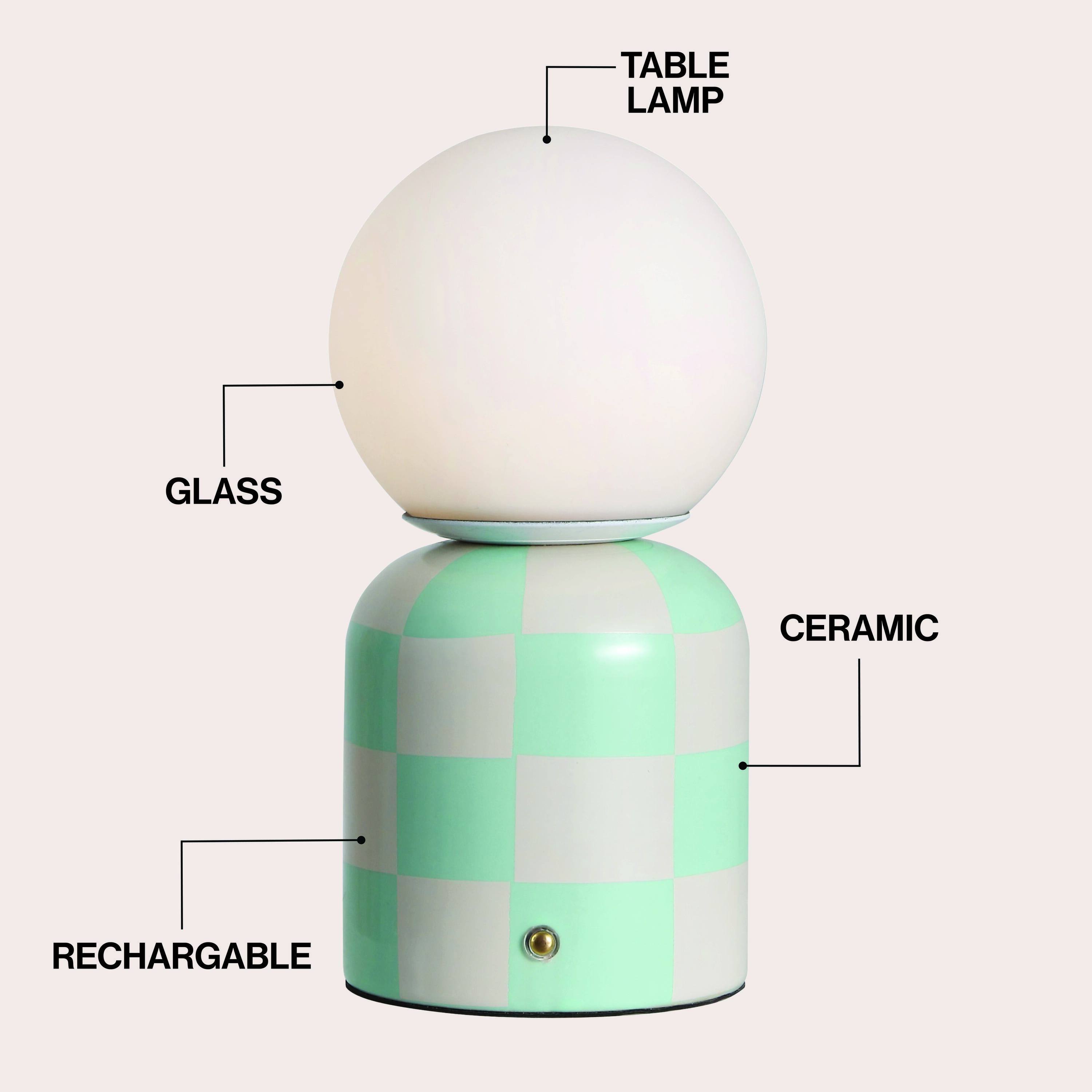 TABLE LAMP  
GLASS  
CERAMIC  
RECHARGABLE