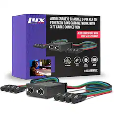 AUDIO SNAKE 8-CHANNEL 3-PIN XLR TO ETHERCON RJ45 CAT6 NETWORK WITH 3 FT CABLE CONNECTION
ALSO COMPATIBLE WITH DMX & AES SIGNALS
LYX PRO
8 XLR FEMALE