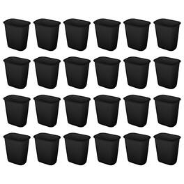 Sterilite - 3 Gallon Rectangular Wastebasket Small Home Trash Bin, 24 Pack - Black