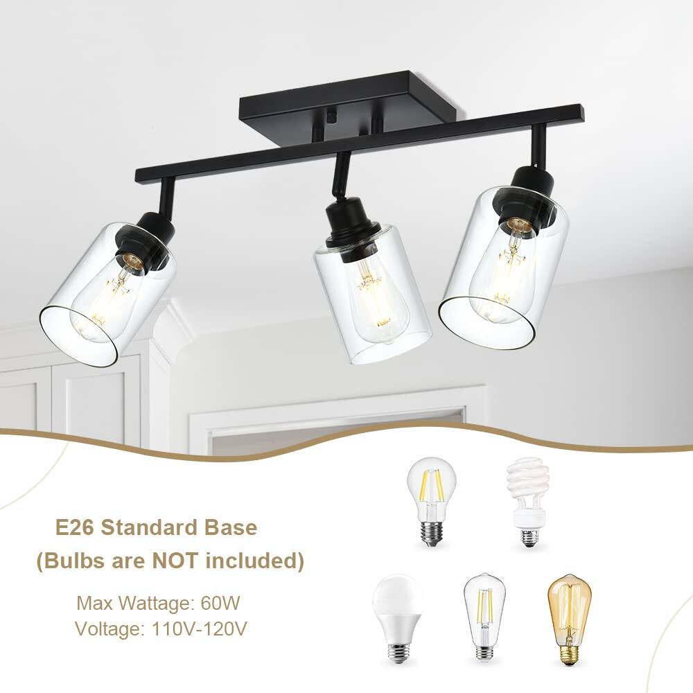 E26 Standard Base  
(Bulbs are NOT included)  

Max Wattage: 60W  
Voltage: 110V-120V
