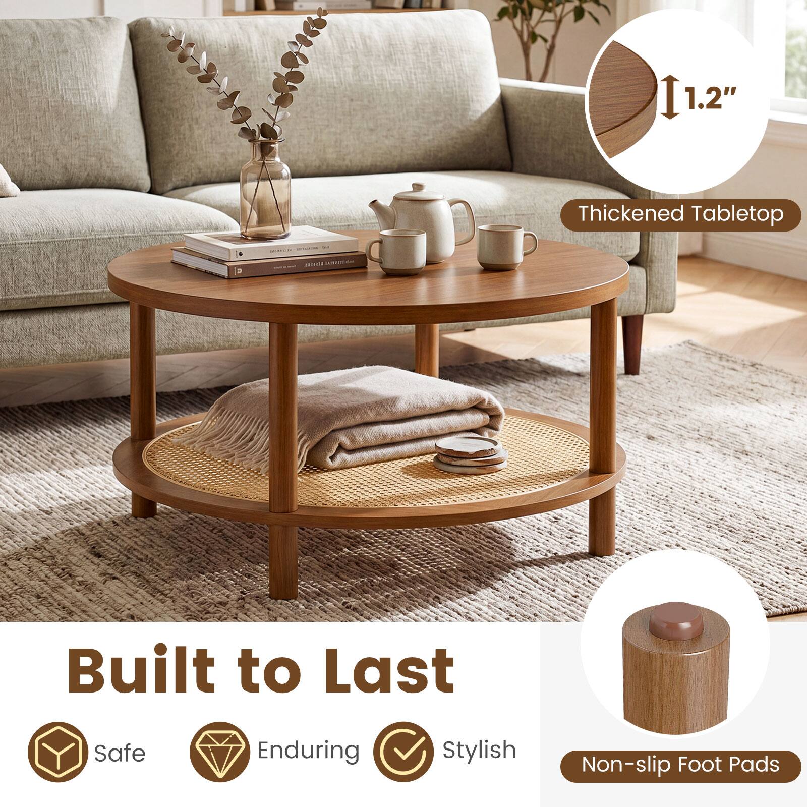 1.2" Thickened Tabletop  
Built to Last  
Safe, Enduring, Stylish  
Non-slip Foot Pads