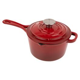 Larder & Vine - 2.2 qt Enameled Cast Iron Saucepan with Lid - Cabernet