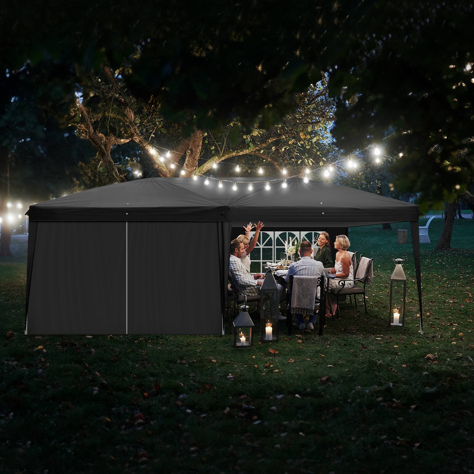 Angle. Winado - 10x20ft Pop Up Canopy Tent, Outdoor Instant Shelter Folding Canopy with 6 Side Walls and Carry Bag for Commercial Events.