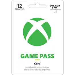 Microsoft - Xbox Game Pass Core - 12 Month Subscription