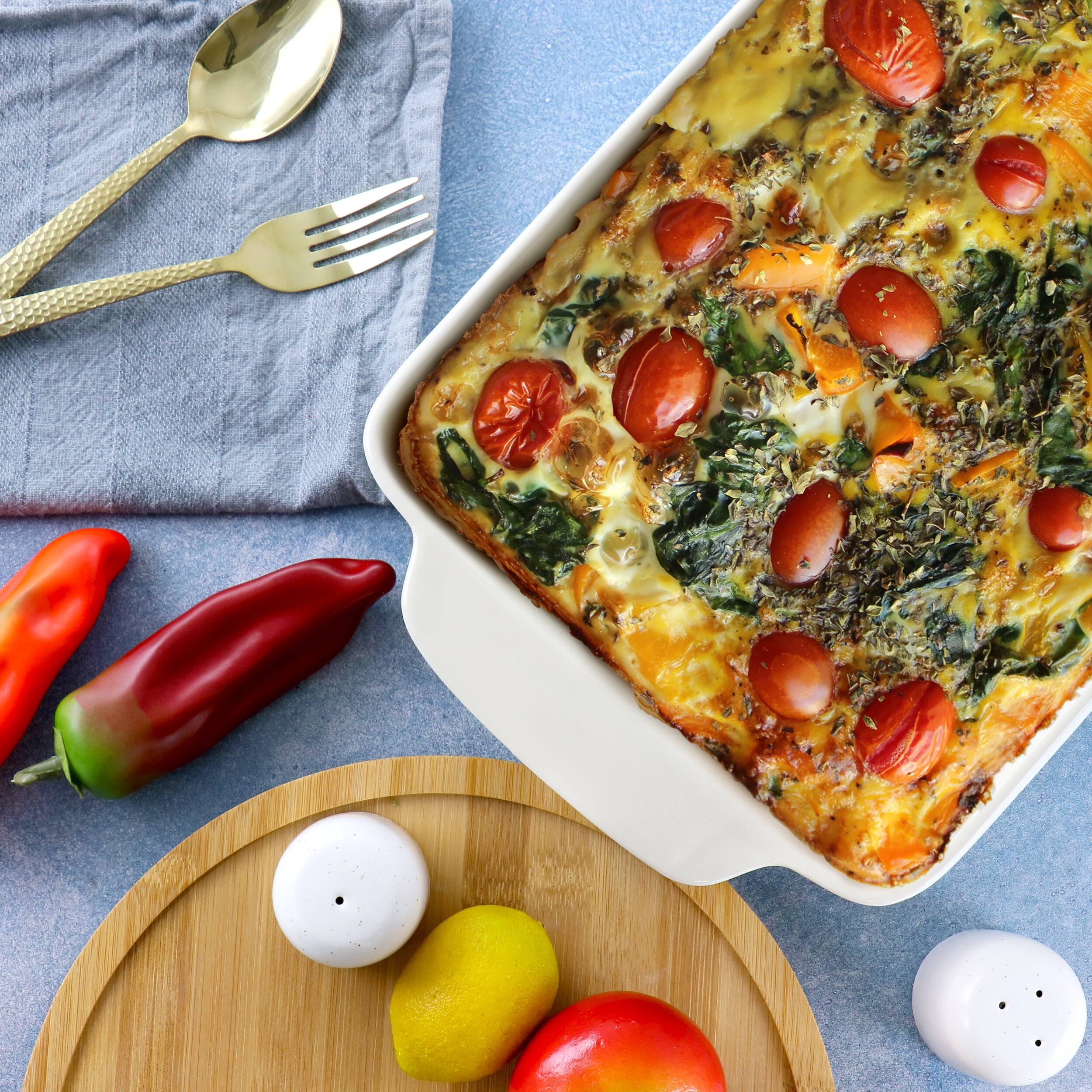 Alt View 5. Crockpot - Crockpot Artisan 4 Quart Rectangular Stoneware Bake Pan in Cream - Cream.