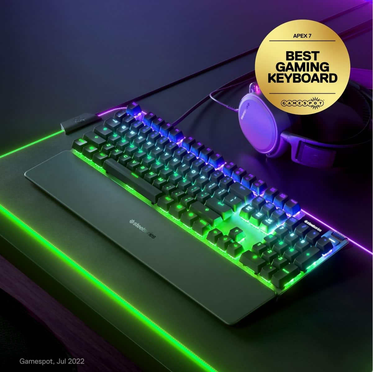 Apex 7 Best Gaming Keyboard e 1 d M . W m N D 4 F Y a V W B r N M P F F U - o P L . 1 1 . FE A d T I esteels_ries steels nos - Bo 3 @steolories 9 - Gamespot, Jul 2022