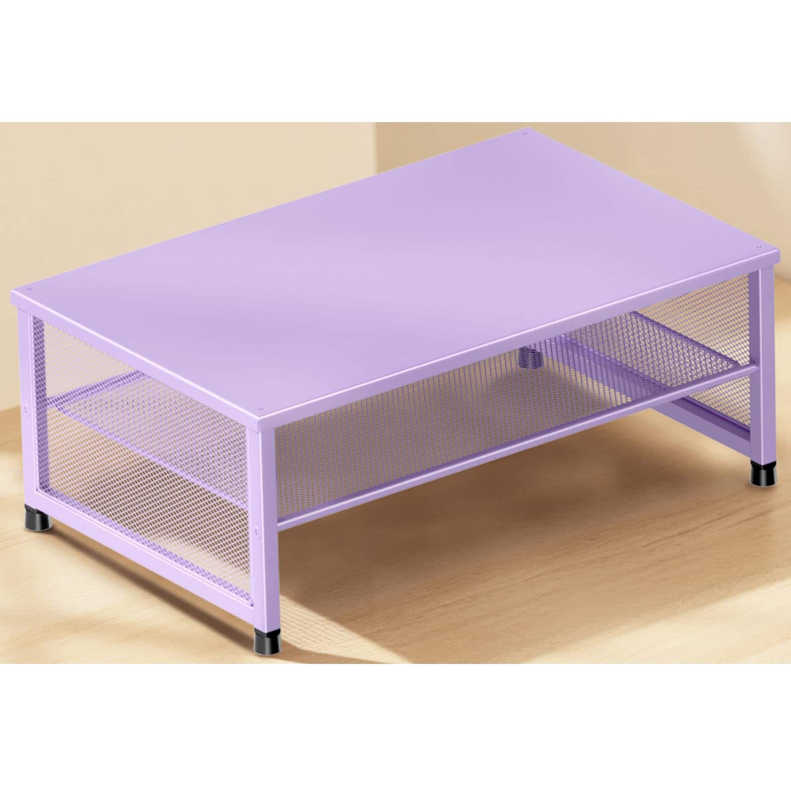 Hanke - Desk Organizers And Accessories 2-tier Metal Computer Monitor Stand Riser Organizer For Printer Laptop Desk - Purple