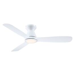Parrot Uncle - 52 in. Integrated LED Reversible DC Motor Ceiling Fan with Light and Remote - White