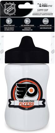 NHL baby FANATIC SIPPY CUP GOBELET ANTIFUIITE 9 M+ FOR AGES 9 9MOS & UP 9 OZ. 90Z. ERGONOMIC DESIGN BRA PHTHALATE& PA FREE POUR LES ENFANTS DE 9MOIS ET PLUS CONCEPTION ERGONOMIQUE 9 OZ. SANS PHTALATE NI PA OE U PHILADELPHIA FLYERS CNHL
---
**baby FANATIC**
**SIPPY CUP**
**GOBELET ANTIFUIITE**
- **9 M+**
FORCES 9 MOS & UP
POUR LES ENFANTS DE 9 MOIS ET PLUS
- **9 OZ.**
ERGONOMIC DESIGN
CONCEPTION ERGONOMIQUE 9 OZ.
- **BRA**
PHTHALATE & BPA FREE
SANS PHTALATE NI BPA
---
**PHILADELPHIA FLYERS**
**NHL**