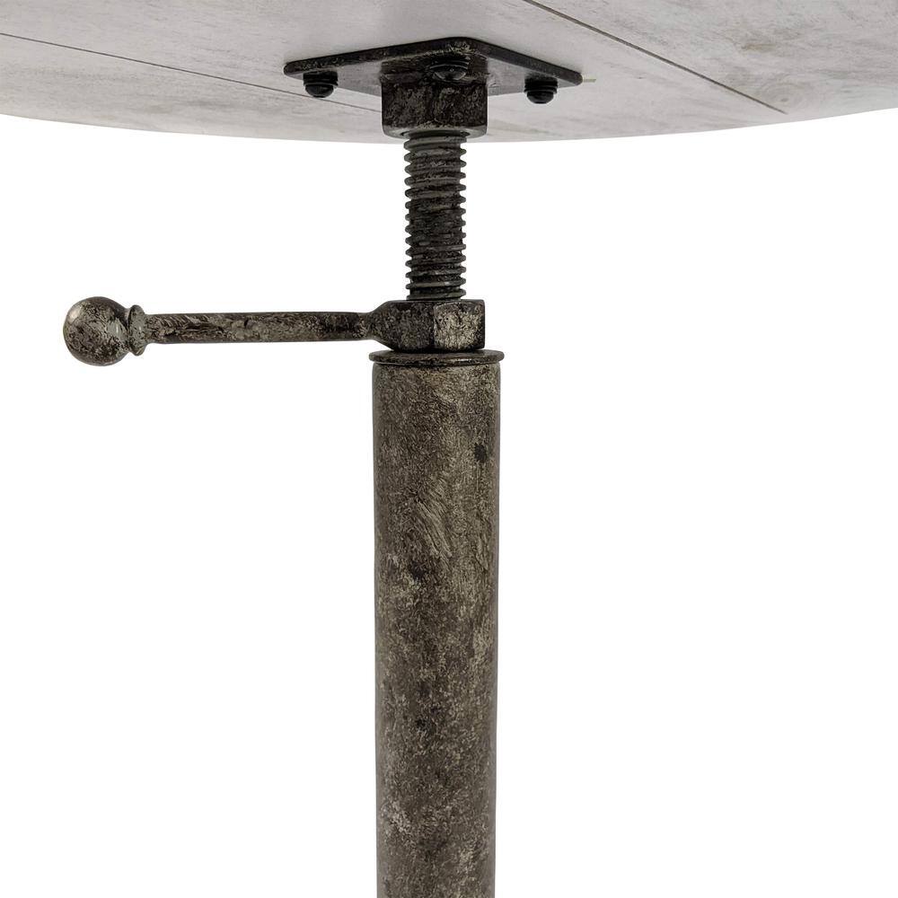 Alt View 2. Carolina Chair & Table - Colton Adjustable Vintage Table - Natural Driftwood Top - Aged Iron Base - Brown.