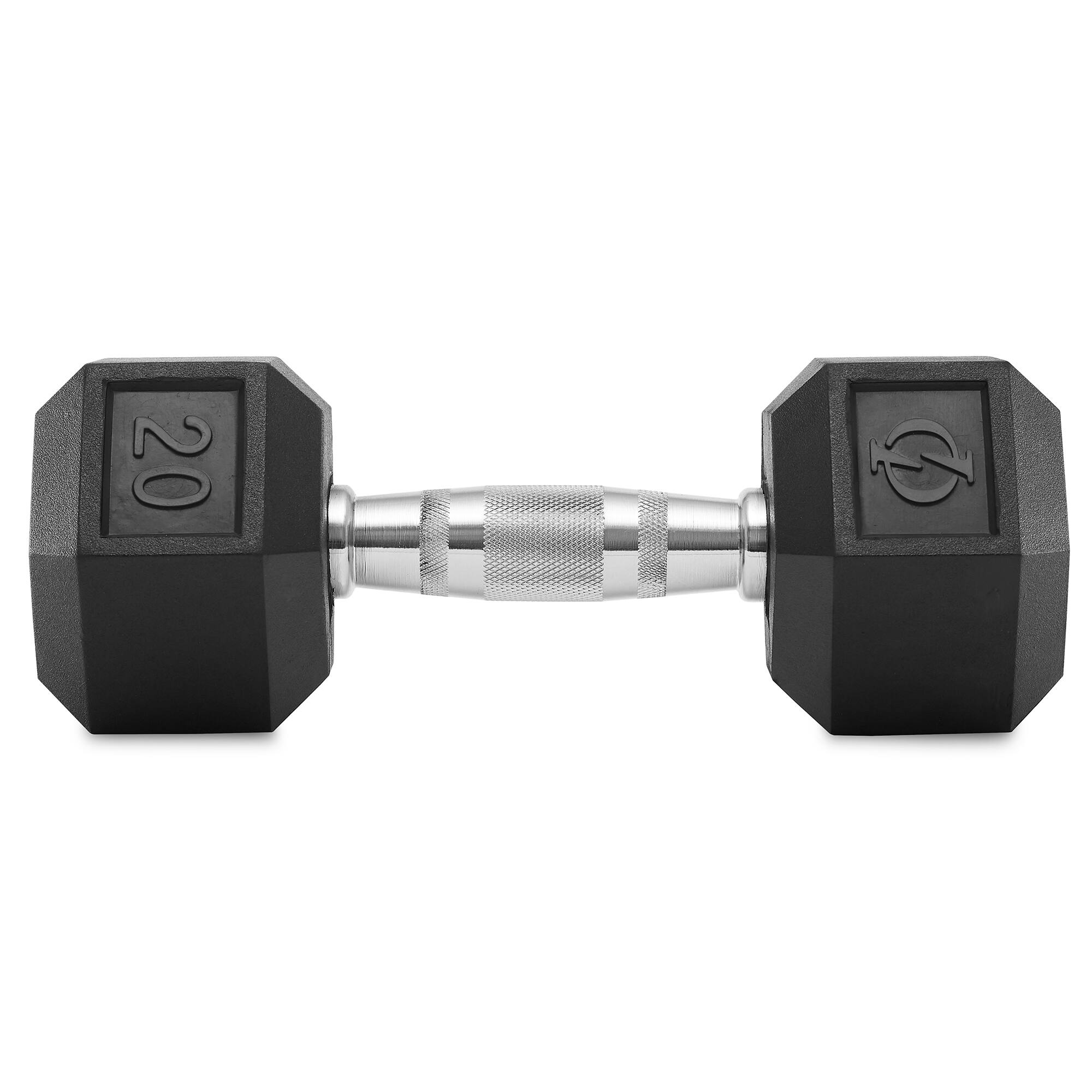 Alt View 1. Philosophy Gym - Pair of Rubber Coated Hex Dumbbell - Cast Iron Hand Weight Set - Black.