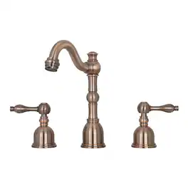 Akicon - 8 inch Two-Handles Widespread Bathroom Sink Faucet - Antique Copper