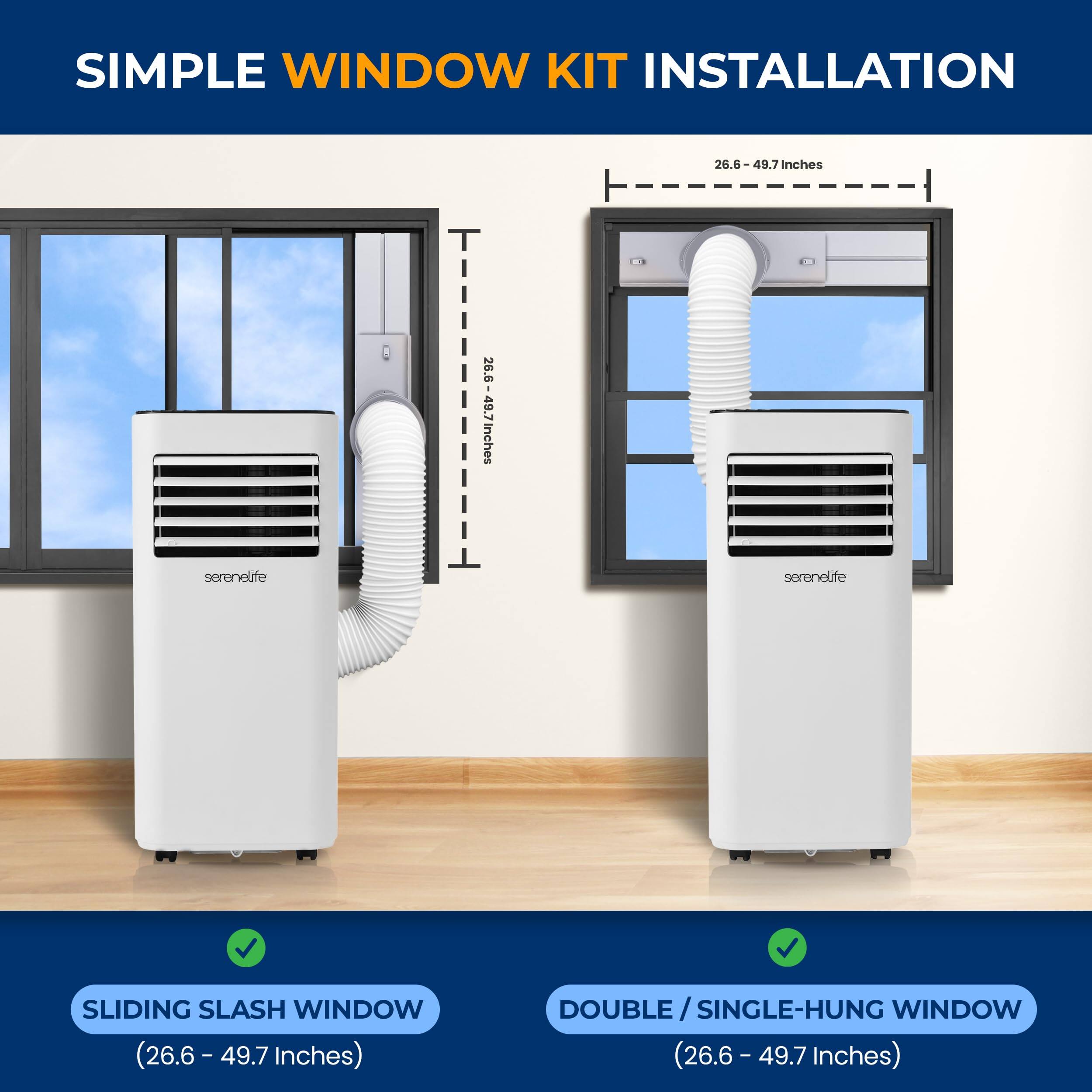 SIMPLE WINDOW KIT INSTALLATION

26.6 - 49.7 inches

SLIDING SLASH WINDOW (26.6 - 49.7 inches)

DOUBLE / SINGLE-HUNG WINDOW (26.6 - 49.7 inches)