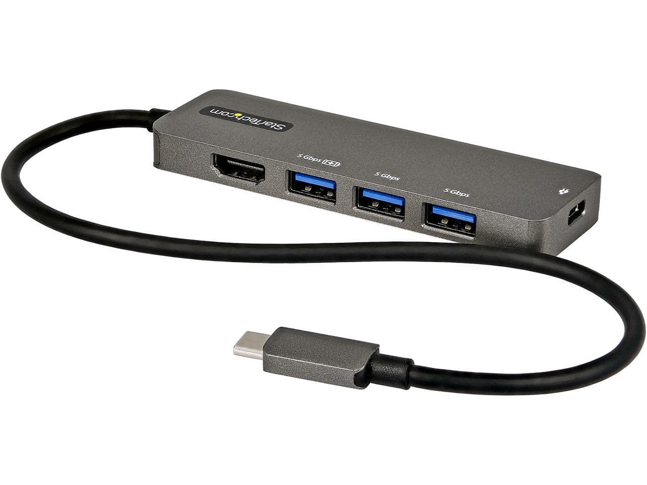 StarTech.com - USB C Multiport Adapter - HDMI 4K, 100W PD, 4-Port USB 3.0 Hub, Thunderbolt 3 Compatible