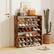 Alt View 1. Costway - Costway 3 PCS Stackable Shoe Rack 31-Inch Horizontal Organizer 2-tier StorageShelf - Rustic Brown.