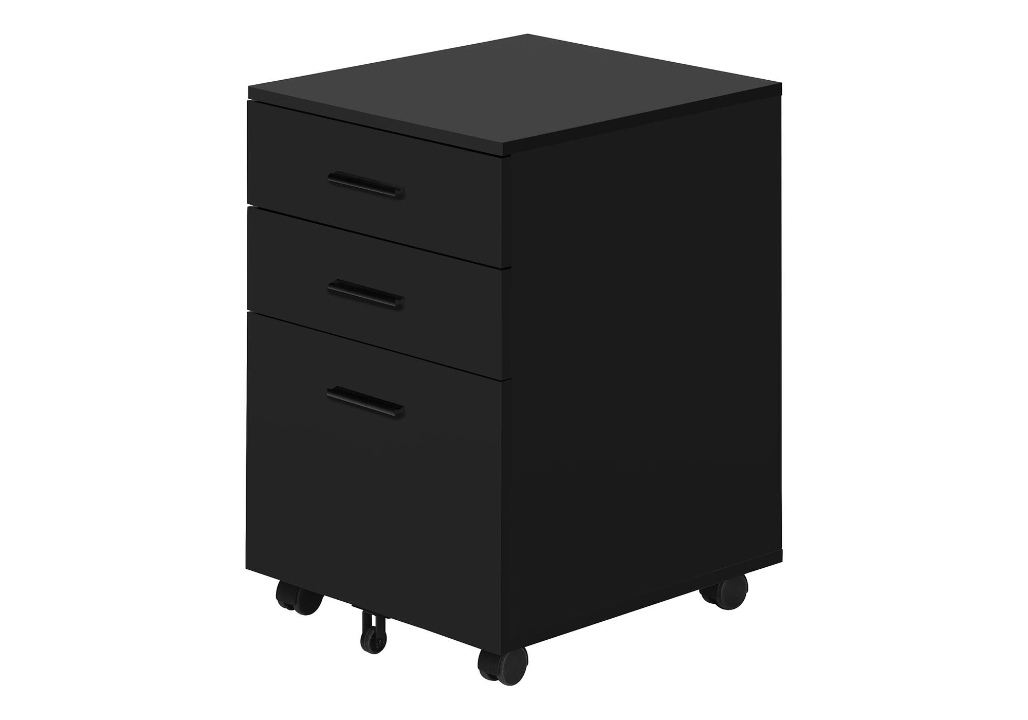 Angle. TinyHomie - File Cabinet Rolling Mobile Storage Drawers Printer Stand Office Work Black Laminate Contemporary Modern.