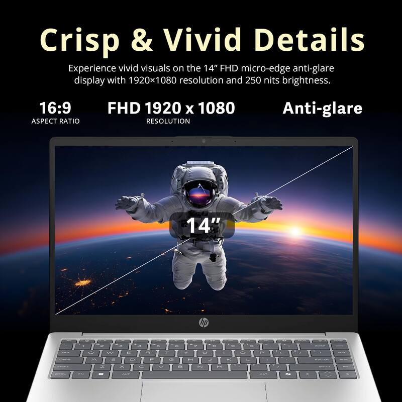 Crisp & Vivid Details

Experience vivid visuals on the 14" FHD micro-edge anti-glare display with 1920x1080 resolution and 250 nits brightness.

16:9 ASPECT RATIO

FHD 1920 x 1080 RESOLUTION

Anti-glare