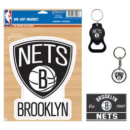 WinCraft - Brooklyn Nets 4-Pack Key Rings and Magnets Set - Multicolor