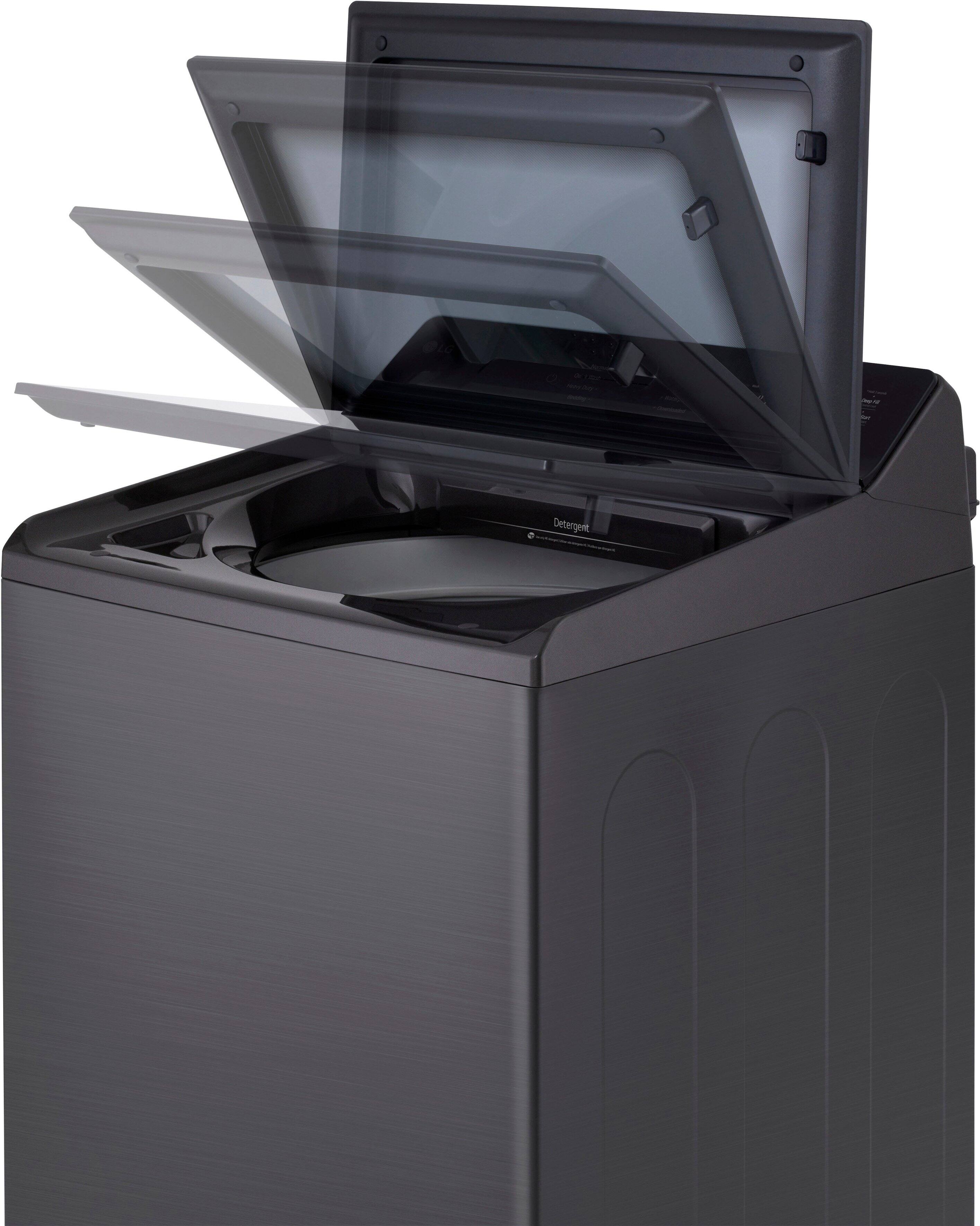 Alt View 20. LG - 4.8 Cu. Ft. High-Efficiency Smart Top Load Washer with EasyUnload - Platinum Black.