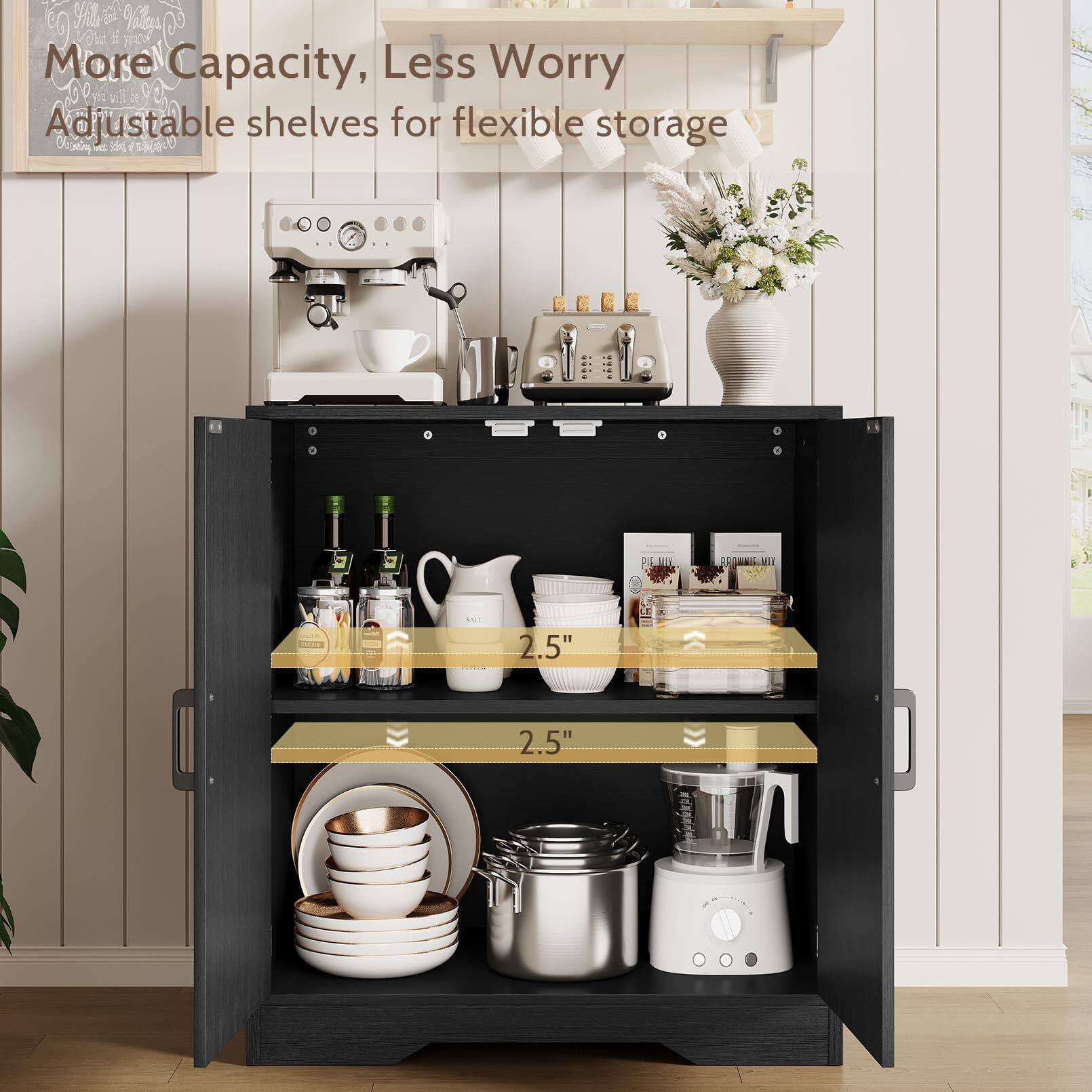9/20% More Capacity, Less Worry Adjustable shelves for flexible storage

2.5"

2.5"