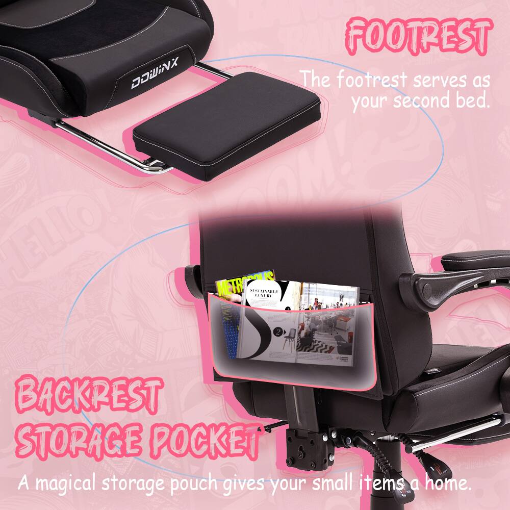 BAN FOOTREST DOWNX  
The footrest serves as your second bed.  

HELLO! OM! K METR .ESRI an 2  

BACKREST STORAGE POCKET  
A magical storage pouch gives your small items a home.