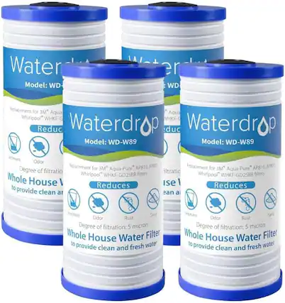 Waterdrop Model: WD-W89
Replacement for 3M Aqua-Pure® Whirlpool® WHKF-GD25BB Filters
Reduces Sediment, Odor, Rust
Degree of filtration: 5 micron
Whole House Water Filter to provide clean and fresh water
Waterdrop Model: WD-W89
Replacement for 3M Aqua-Pure® AP810, AP801, AP810T, AP801T
Reduces Sediment, Odor, Rust, Sand
Degree of filtration: 5 micron
Whole House Water Filter to provide clean and fresh water