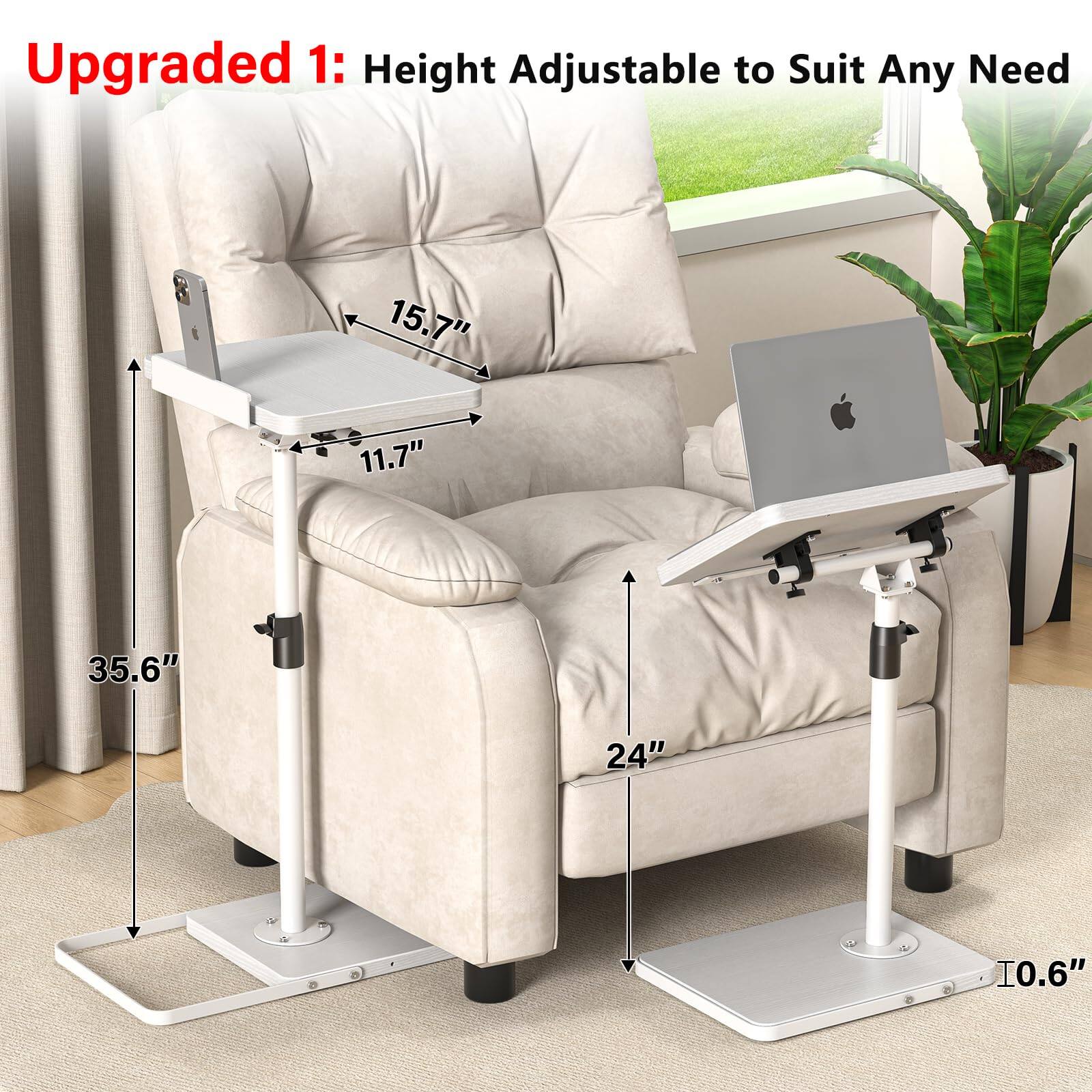 Upgraded 1: Height Adjustable to Suit Any Need

- 15.7"
- 11.7"
- 35.6"
- 24"
- 10.6"