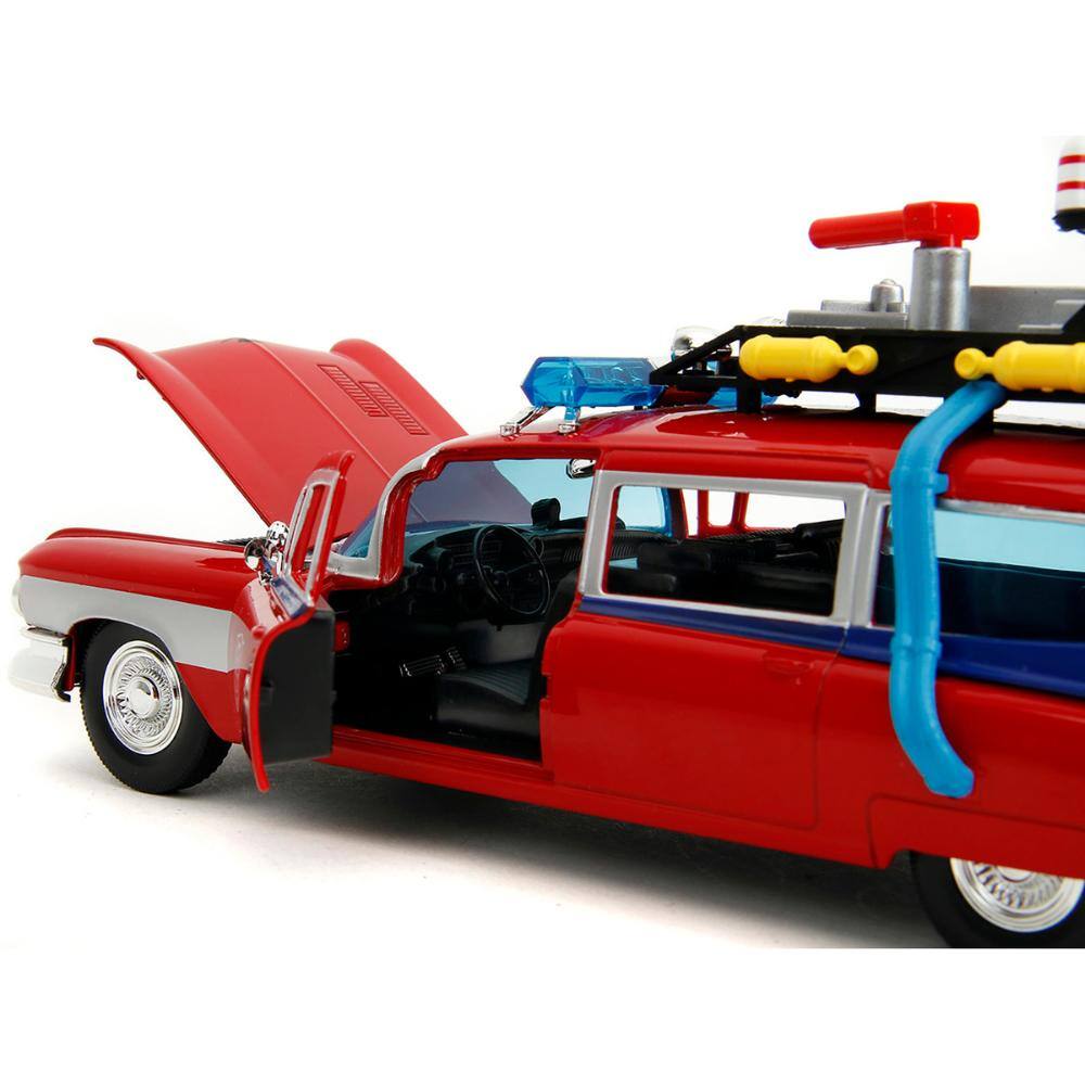 Back. Jada - 1959 Cadillac Ambulance Ecto-1 Red – Transformers x Ghostbusters (1984) Crossover Hollywood Rides 1/24 - Red.