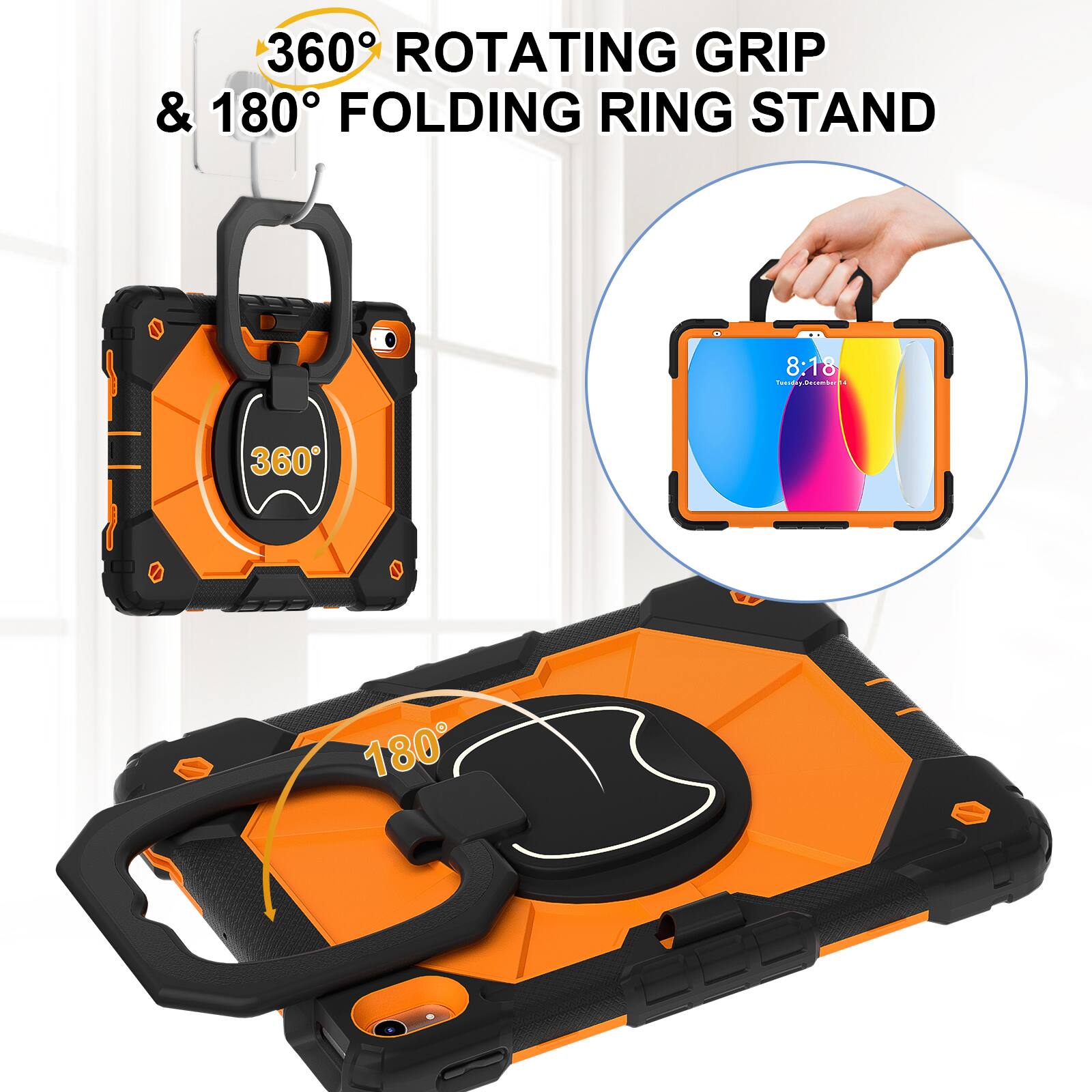 360° Rotating Grip & 180° Folding Ring Stand

8:18 Tuesday, December 4