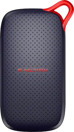 Front. SANDISK - 2TB Portable SSD speeds up to 1000 MB/s, up to 2-meter drop protection - Black.