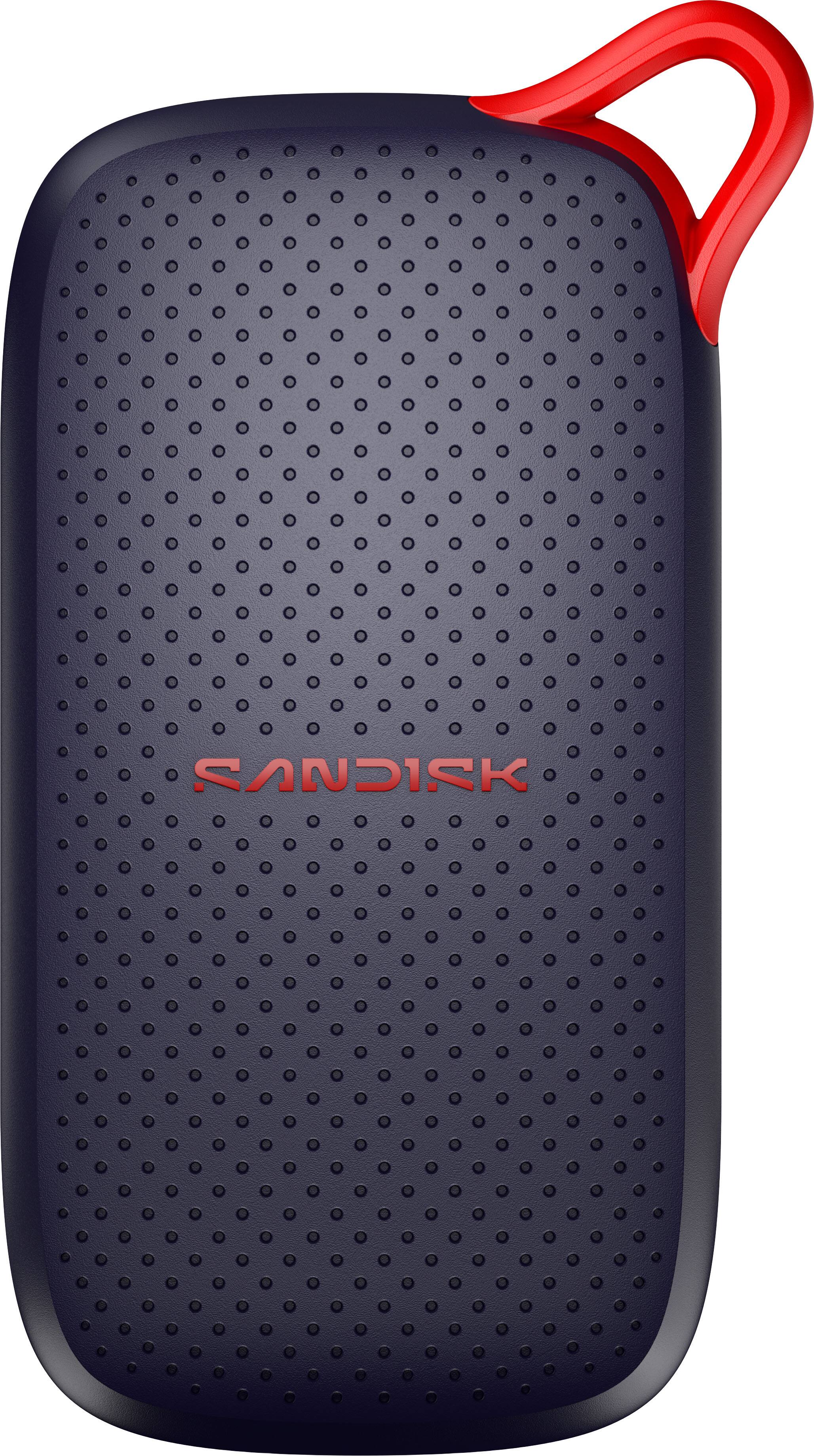 Front. SANDISK - 2TB Portable SSD speeds up to 1000 MB/s, up to 2-meter drop protection - Black.