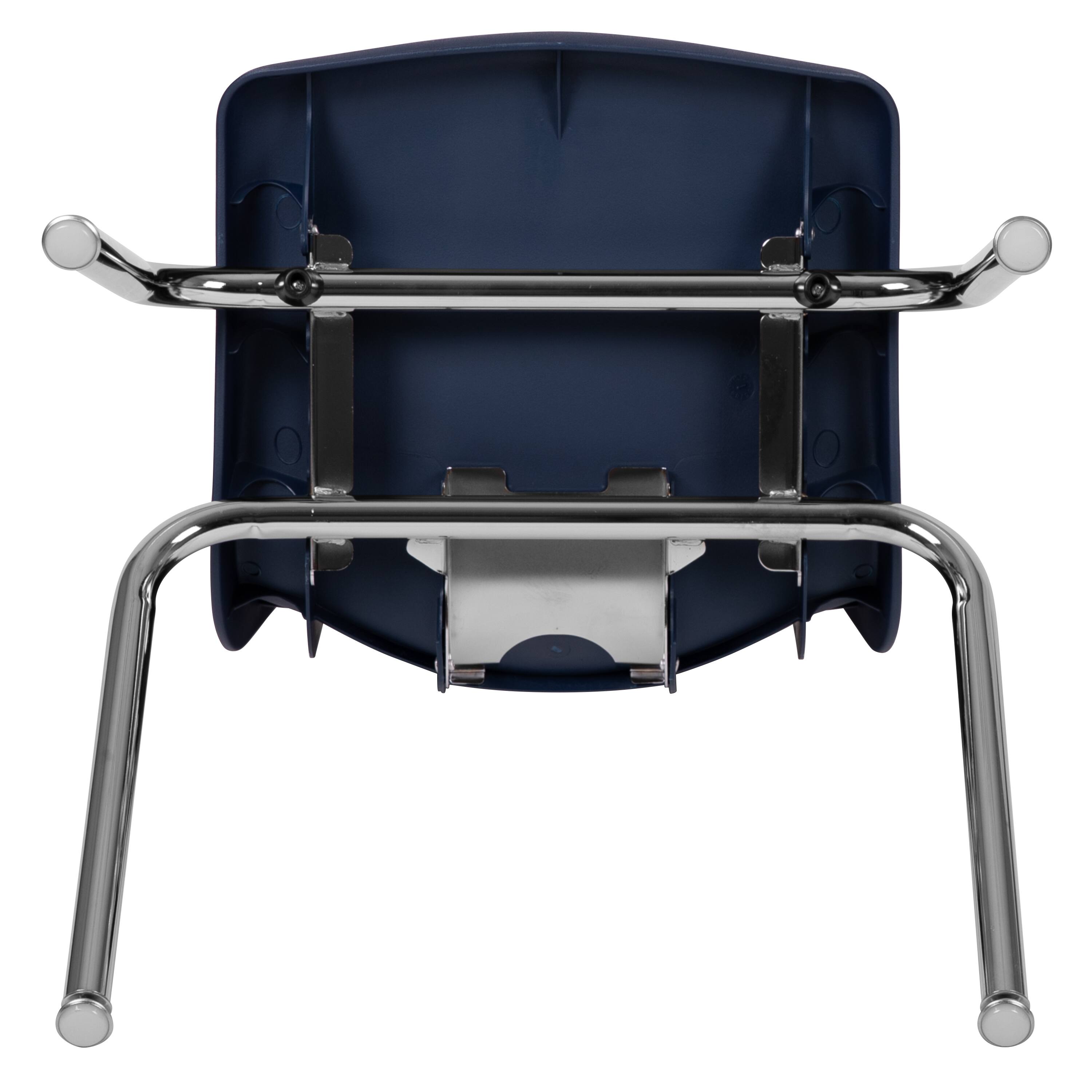Alt View 7. Emma + Oliver - 4-pack Student Stack School Chair - 16-inch - Navy.